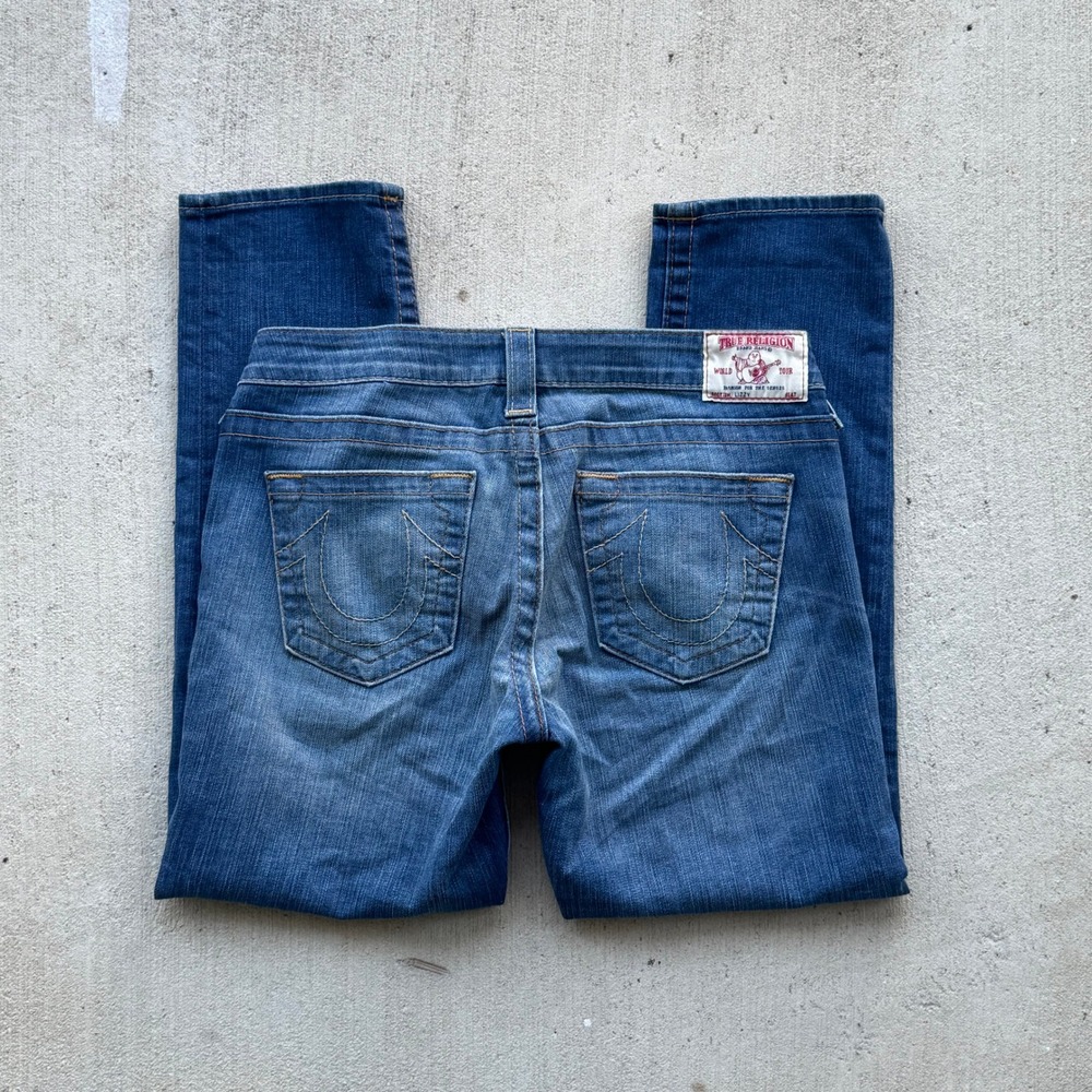 True Religion Lizzy Jeans Women's 29 Blue Low Rise Skinny Y2K Denim 2000s